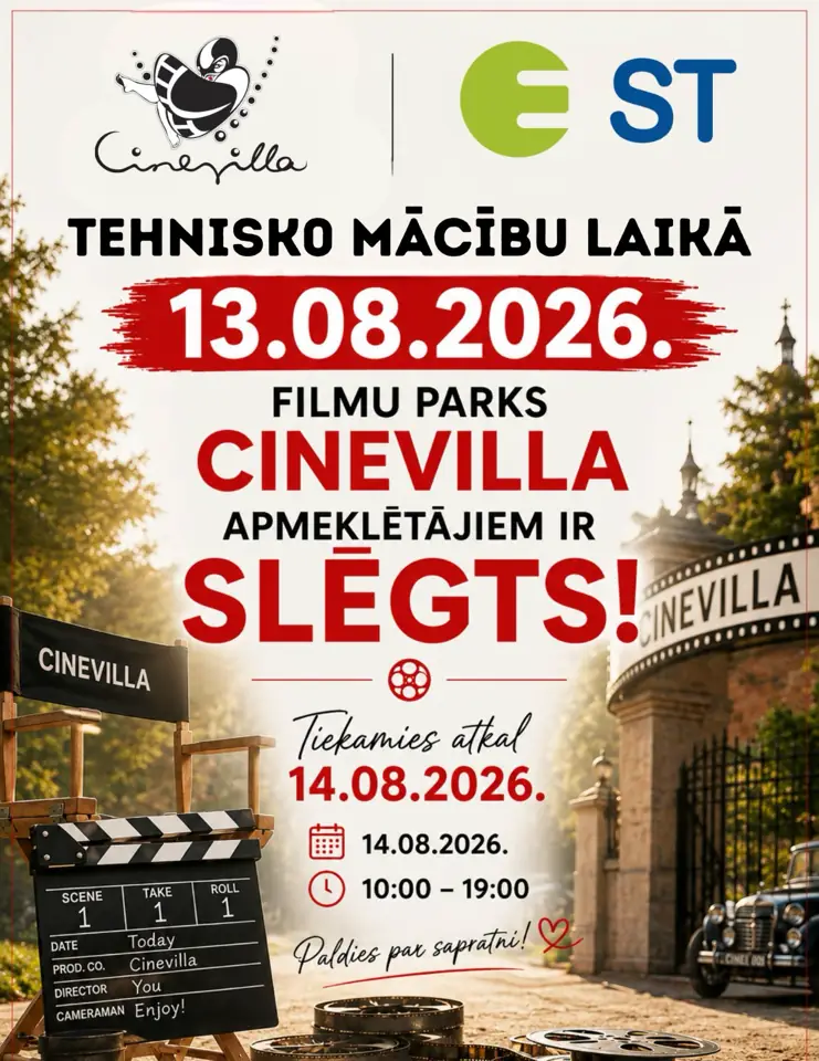 Cinevilla darba laiku izmaiņas 13.08.2026.